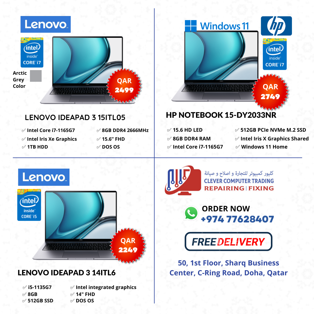 Read more about the article Lenovo IdeaPad 3 15ITL05 price in Qatar for QAR 2499